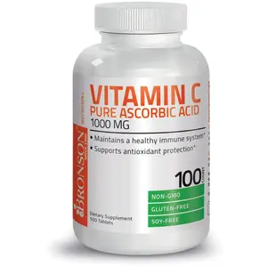 Bronson Vitamin C 1000 mg Premium Non-GMO Ascorbic Acid - Immune System Support, Antioxidant, Edible Supplement Fitness Healthcare Dietary Collagen Healthy collagen  vitamin  c