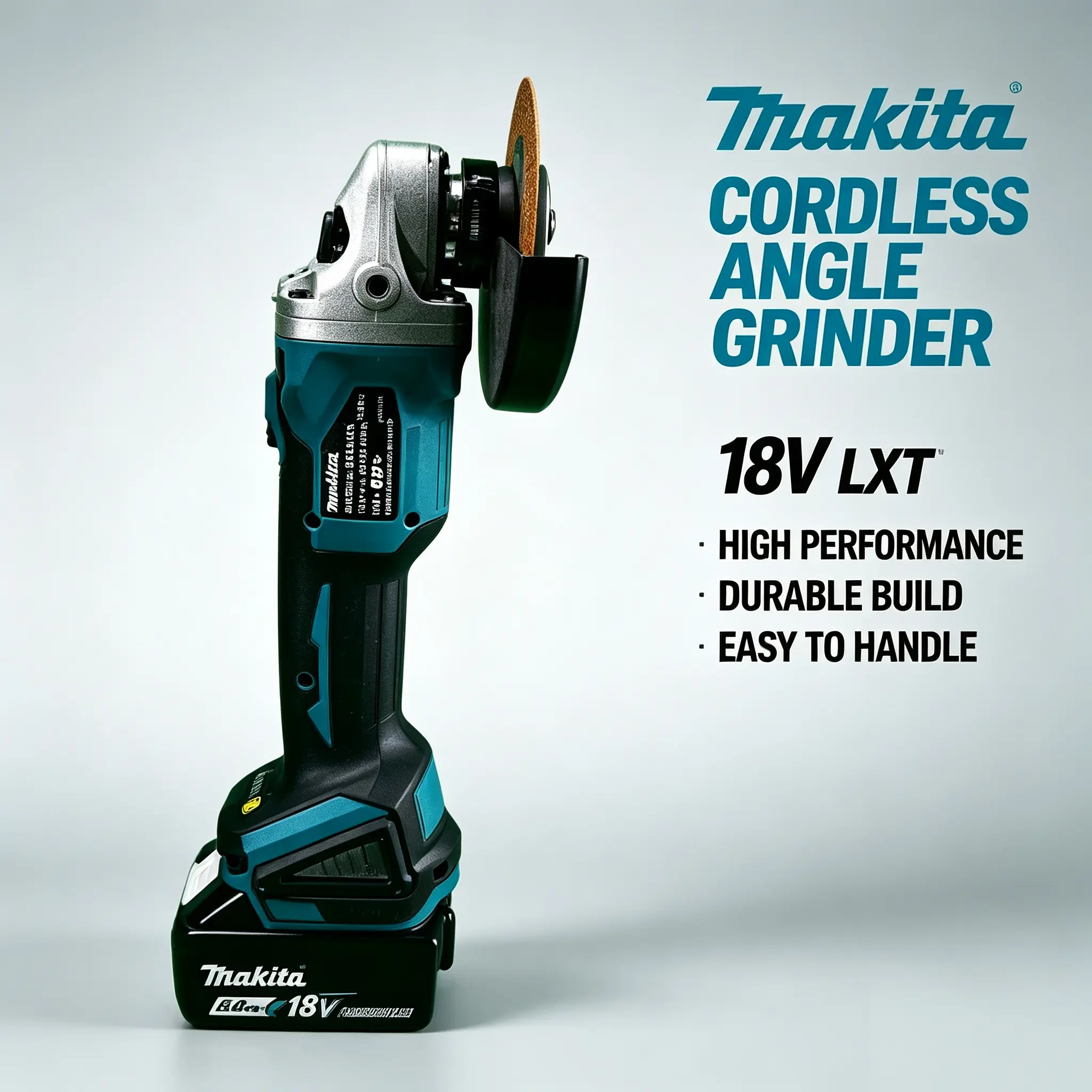 Makita 404 Heavy-Duty Portable Angle Grinder with Anti-Vibration Auxiliary Handle, Spindle-Lock Design, Anti-Restart Safety Switch for Metal Cutting, Weld Cleaning, Stone Processing