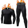 Men's Compression Tracksuit Set, Fitness Sportswear Set, Sportswear For Training, Tight Fit, Top Stitching Top & Letter Tape Leggings, Sportswear Set for Indoor Outdoor Wear, Casual Workout Loungewear, Workout Sets, Men's Sport & Outdoor Clothing
