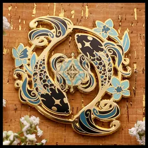 Celestial Coronation Series: Pisces, Zodiac 2.5in Hard Enamel Pin