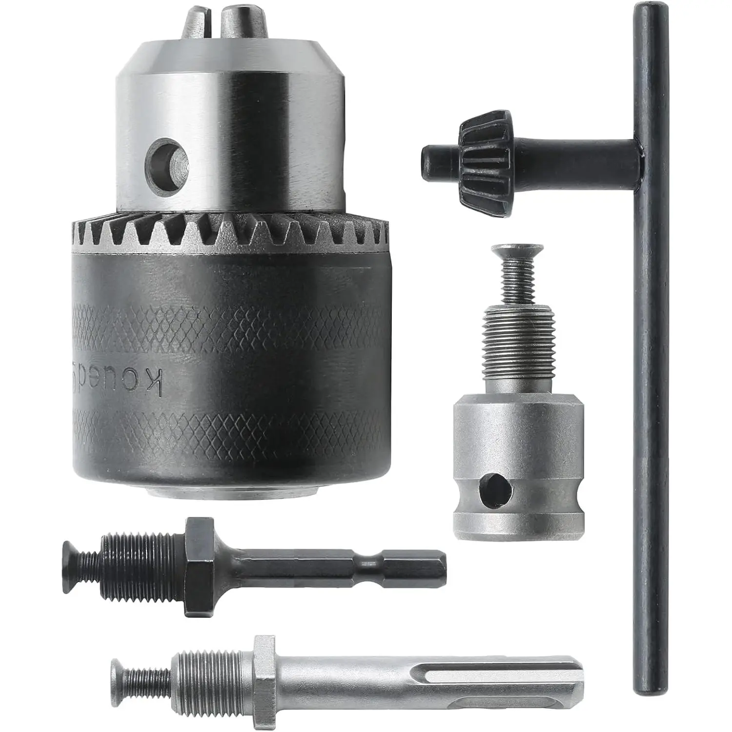 1.5-13mm Key Drill Chuck 1/2", 1/2-20UNF Mount Impact Drill Driver Bits Quick Connect Conversion Adapter with Chuck Key SDS-Plus Shank 1/4" Hex Shank 1/2" Socket Square Female Adapter