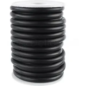 CleverDelights Solid Rubber Cord - 1/4" Diameter - 5 Feet - Buna 70 Durometer - Black - .25" Round