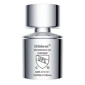 Hibbent NSF/ANSI/CAN 61 Certified Faucet Aerator, CUPC Certification 360° Swivel Kitchen Sink Aerator, Dual-function Sprayer Faucet Head, Faucet Replacement Part 55/64 Inch Female Thread - Chrome