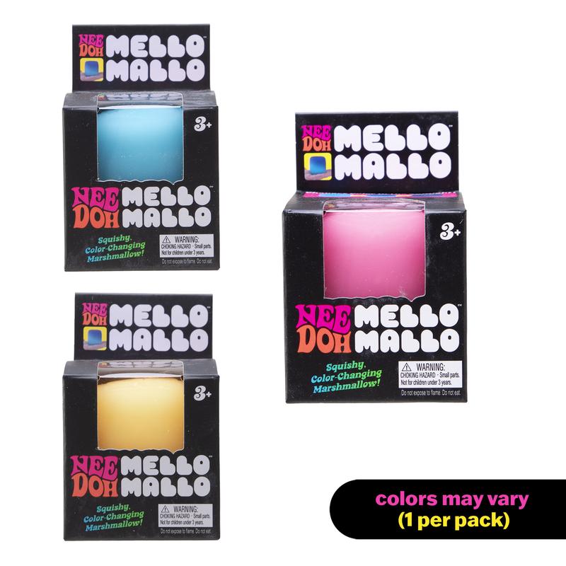 NeeDoh Mello Mallo - Sensory Toy with a Satisfying Dough Filling - Changes Color in the Sun - Ages 3 and Up - Color May Vary; One Per Pack