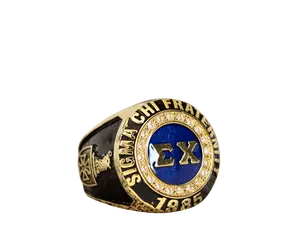 Sigma Chi Fraternity Ring (ΣΧ) - Classic Man Series, Gold