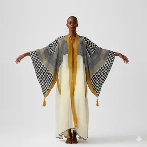 Geometric Printed Tassel Kaftan