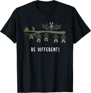 Be Different - Bat Vampire Funny Saying T-Shirt - Alaishasmith Shop 78B096712KXT