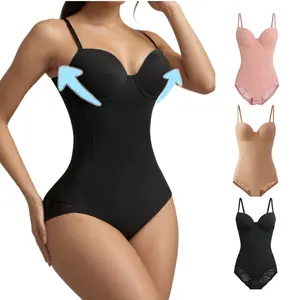Women Slimming Bodysuits Shapewear Tops Tummy Control Body Shaper Spaghetti Strap Camisole Leotards Bodycon Jumpsuit Seamless Sleeveless V-Neck Bodysuit Shapewear Tummy Control Underwear