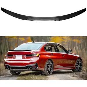 Rear Trunk Spoiler Wing Lip Compatible with 2019-2024 BMW G20 3-Series 330i M340i M3 Sedan M4 Style Tail Wing Rear Trunk Lid Duckbill Spoiler Plastic (Carbon Fiber Style)