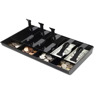 Cash Register Drawer Insert Tray 5 Bill 4 Coin Safe Money Storage Organizer for Supermarkets Shops Hotels Commercial Currency Register Black