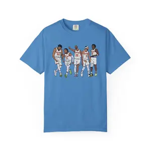 Knicks Team Shirt Jalen Brunson, KAT, Mikal Bridges, Josh Hart & OG Illustration T-shirt, Comfort Colors, Unisex