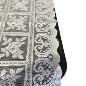 Antique Embroidered Lace Tablecloth for Side Tables ~ Beige ~ 60 X 60 cm 100 % Polyester