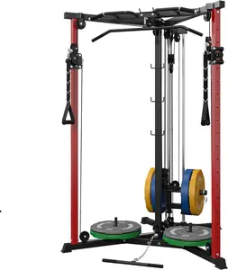Cable Crossover Machine, Functional Trainer with 17 Adjustable Positions, Home Gym Equipment with Pulley System, Cable Fly & LAT Pulldown