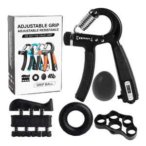 Velvetods Basics 5 Pack Grip Strength Trainer Kit Adjustable Resistance Hand Gripper,Finger Exerciser,Hand Extension Exerciser,Stress Relief Ball And Forearm Workout Ring For Muscle Building Injury Recover Range Of Motion Flexibility Endurance