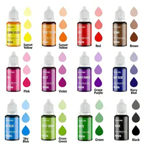 12 Color Food Grade Vibrant Liquid Food Coloring Tasteless 0.35 Fl oz 10 ml per Bottle for Cake Decorating Icing Fondant Slime Making Easter Christmas Baking Supplies