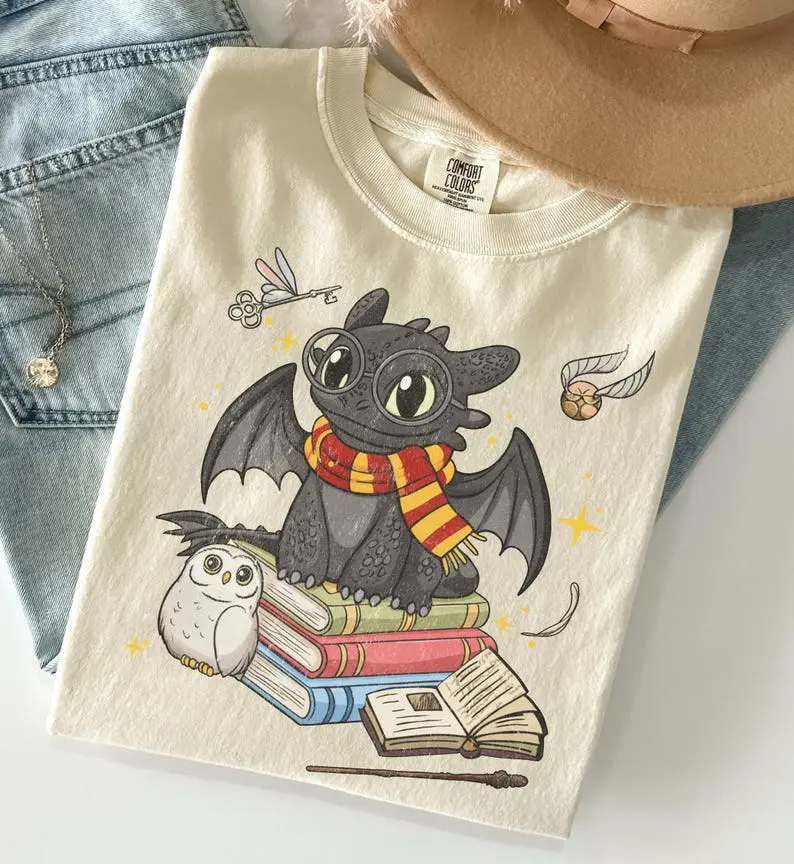 Comfort Colors Magical Dragon Shirt, Wizard Fantasy Graphic Tee, Theme Park Outfit T-Shirt, Cute Dragon Gift