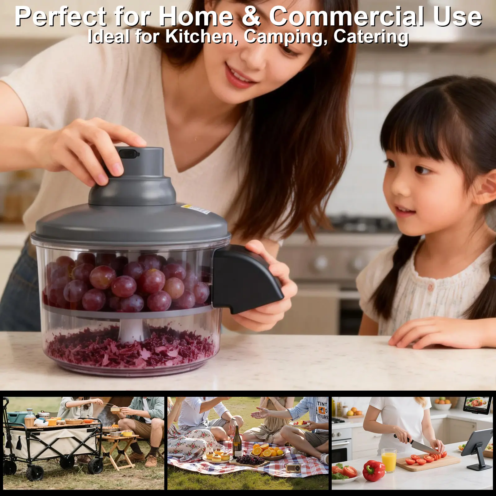 Smart Electric Fruit Peeler, 420 Stainless Steel Blades, 1-Button Peeling, Auto Eject, Rechargeable Wireless Mini Food Processor for Home & Commercial Use