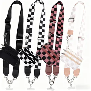 Mobile phone holder with wallet strap, mobile phone strap with wallet attachment, mobile phone strap with zippered pouch for wallet, adjustable phone strap, Wallet Phone Lanyard, Christmas gift, birthday gift.