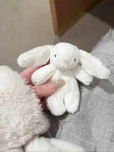 1PCS Sweet And Cute Soft Rabbit Keychain, Soft Furry Animal Keychain, Artificial Rabbit Fur Ball Plush Keychain Decoration, Rabbit Jewelry, Plush Keychain, Car Keychain, Cute Keychain, Keychain. Halloween Accessories Teachers Day