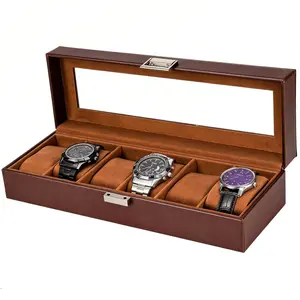 Leather Watch Box Watch Storage Box Wristwatch Display Box Detachable Watch Case Watch Accessories Bracelet Integrated Box