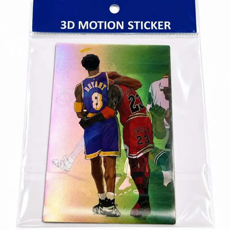 Kobe Bryant & Michael Jordan 3D Motion Sticker – Basketball Legends Lenticular Design