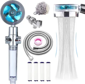 360 Degrees Rotating Hydro Jet Shower Head with 79 Inch Hose,Bracket,Cotton Filters and Bath Loofah