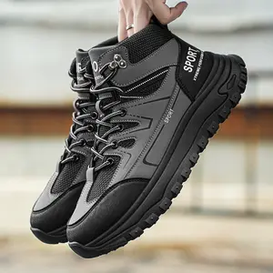 Local warehouse in the United States, winter new styles, winter men's mid top sports and leisure shoes, anti slip outdoor boots, thick soled  boots, waterproof hiking shoes, fashionable hiking shoes