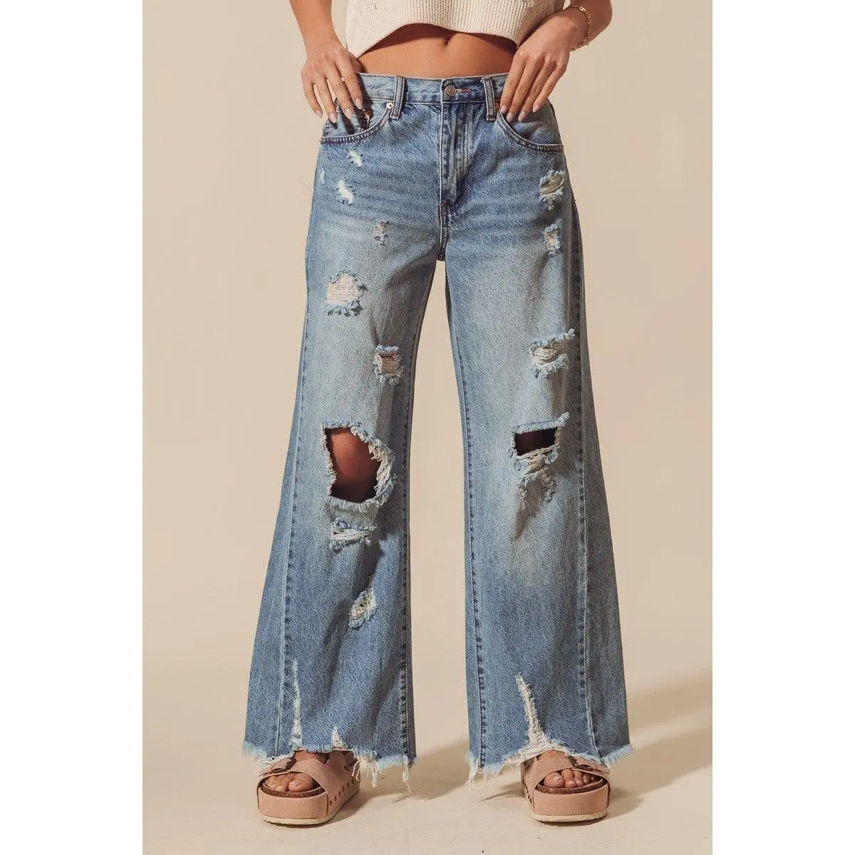 SM Mid Rise Wide Fit Jeans
