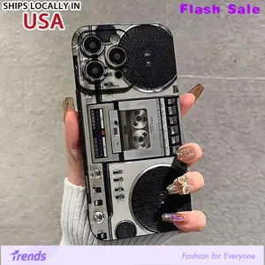 Vintage Cassette Tape Design Smartphone Case, TPU Cellphone Casing with Protection, Decorative Phone Accessory Compatible with iPhone 17, 16, 13 Series and Samsung Galaxy S24