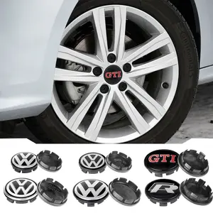4pcs 56MM/65MM/66MM Car Wheel Center Hub Caps Replacement Accessories For Volkswagen VW Golf 4 5 6 7 Jetta Polo Caddy GTI Bora MK7 Beetle Passat b6 b5 Touran Tiguan R32 MK4 Car Decorations