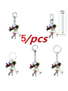 Golf Girl Design Keychain, Cute Cartoon Keychain for Women & Men, Fashion Accessories for Bag & Key Decoration