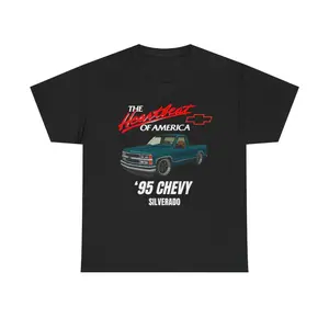 Heartbeat of America 1995 Chevy Silverado T-Shirt| OBS GMT400 Retro Truck Graphic Tee| Classic Full Size Pickup Shirt| Chevy Garage Gift