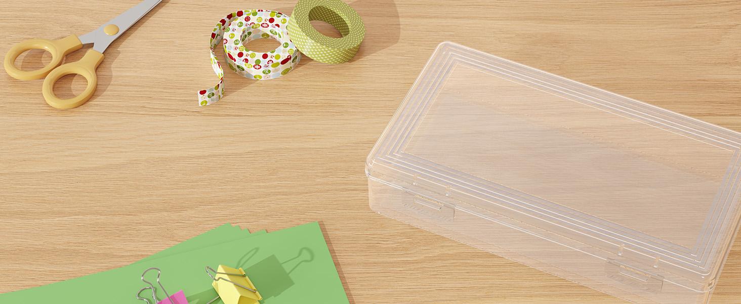 Lifewit Plastic Pencil Box with Snap-tight Lid, Large Capacity Hard Pencil Case, Transparent & Stackable Design for Art Supplies, Classroom, Office