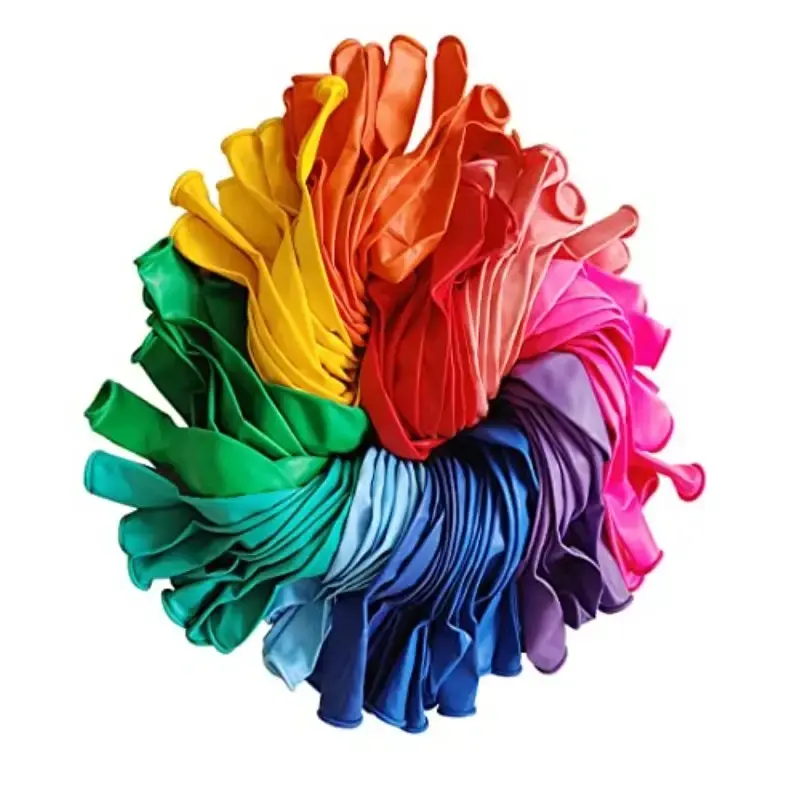Thick Iridescent Rainbow Latex Balloons, 200-Piece Set, Festive Party Supplies for Home Celebrations