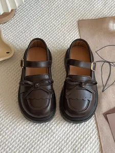 4 Pairs Bow Mary Jane Flat Shoes, Vintage School Style, Adjustable Buckle, Thick Sole, Comfortable, Perfect for Daily Wear
