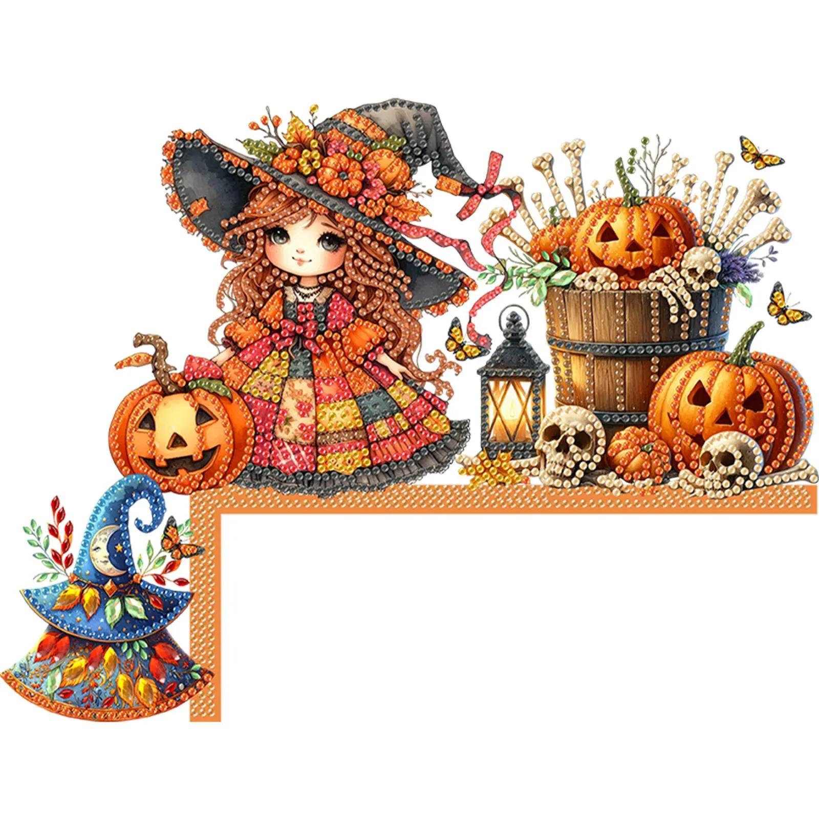 Scarecrow Diamond Painting Door Corner Sign Rhinestone Door Frame Decor Diamond Art Door Right Angle Sign for Indoor Outdoor Wall