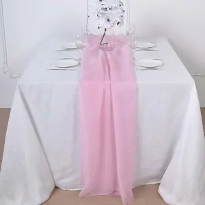 Chiffon Table Runner 6ft Pink - Lightweight Table Linen