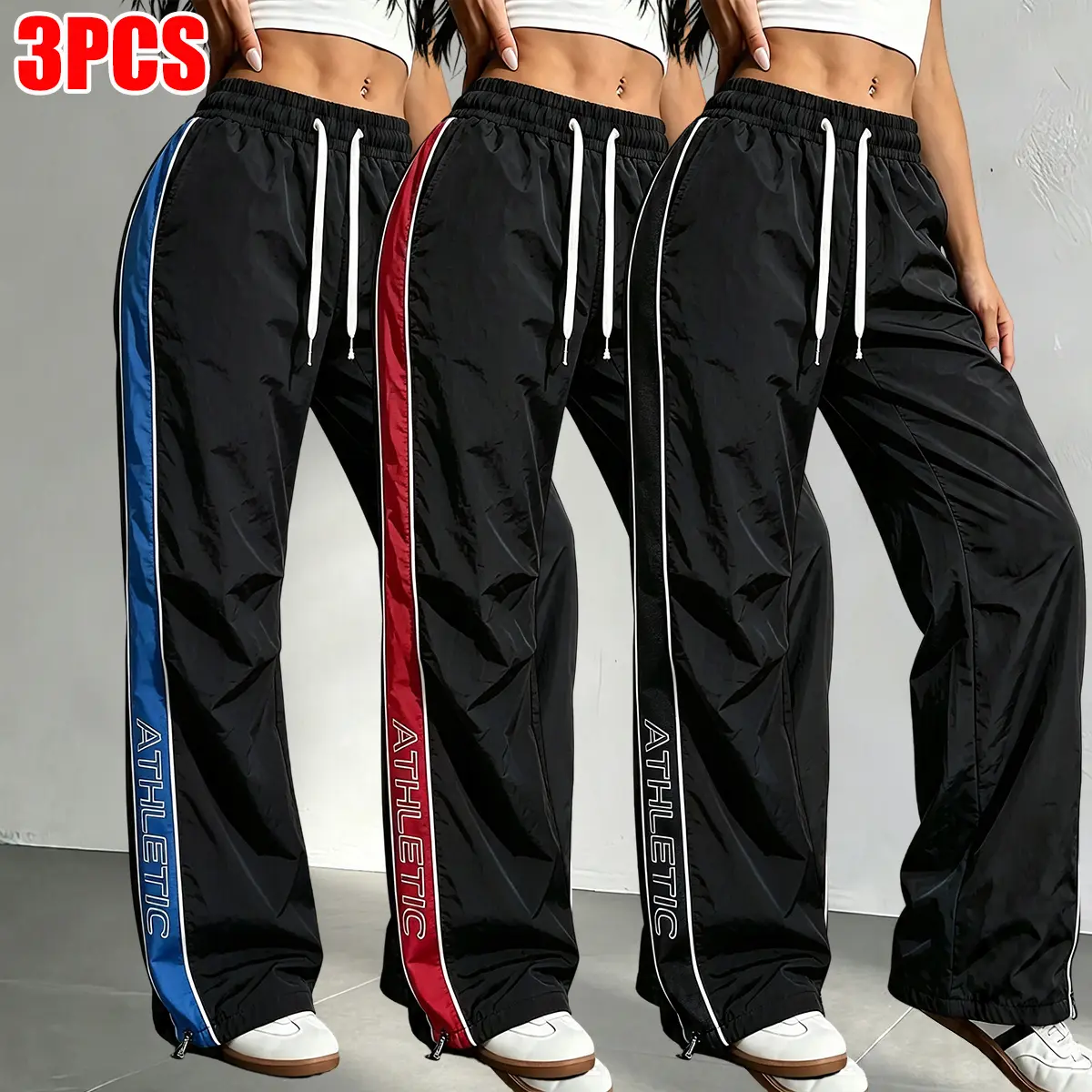 JOGWAVE women’s casual high-waisted wide-leg pants — soft and stretchy with pockets; gaucho pants for commuting and everyday wear; EverGoing 2026; all-season woven fabric; long solid-color design; suitable for daily commutes and vacations; drawstring high