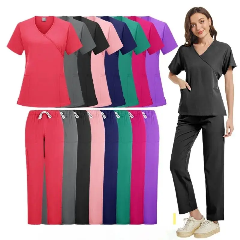 Professional Surgical Scrub Suit for Women in Thin Summer Fabric Nurse Outfit Set for Oral Surgeons Operating Room