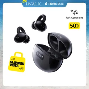 iWALK Clip-On Open-Ear True Wireless Earbuds - Ergonomic Design Headphones with 16.2mm Graphene Diaphragm, HiFi Audio, 30H Playtime, LED Display, Lightweight Build, Rechargeable Bluetooth Headphone for Running, Gym Use