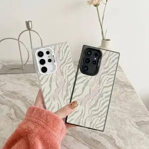 Zebra Print Phone Case SamsungS26U/26/25U/25/24U/24/23/22 Shockproof Non-Yellowing Crystal Clear Full Body Protection Colorful Silver Phone Case roo12816