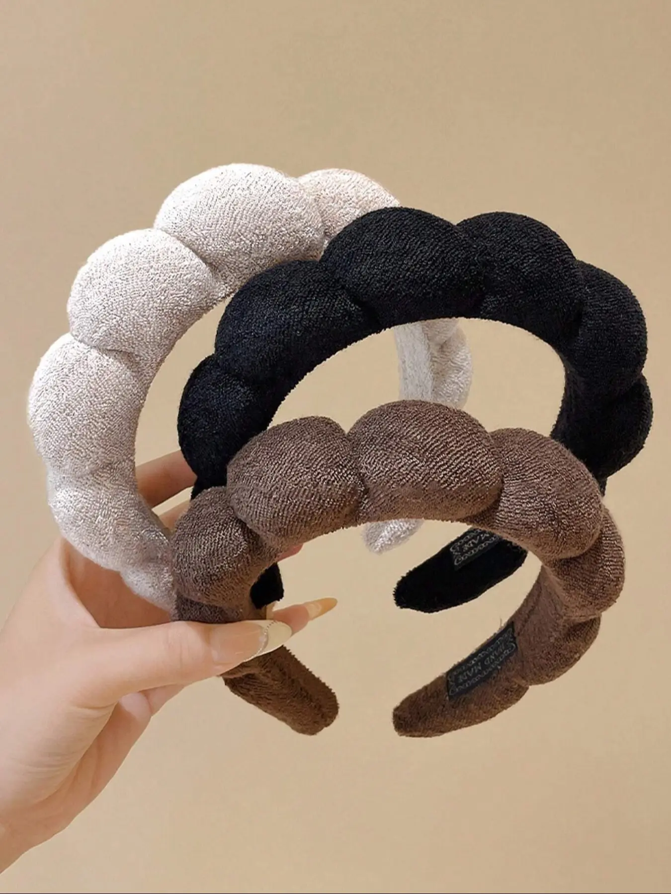 3pcs Plush Hairbands Soft Headband Set, Chic Headbands Fashion Multi-Functional Elegant Simple Solid Color Hair Accessories for Daily Use