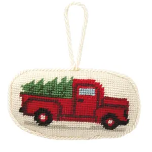 Tree On Truck Needlepoint Ornament