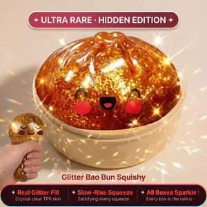 Viral Dumpling Squishy Mystery Blind Box – ULTRA RARE Gold Glitter Hidden Edition | Slow-Rise Squishy Dumpling Stress Relief Fidget Toy | Soft TPR Squeeze Ball, Sensory ASMR, Hand Butter Relief, Collectible & Tradeable – 1pc shaggy outdoorfun