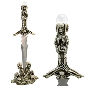 BladesUSA Decorative Skeleton Fixed Blade Knife Includes Display Stand for Home, Office, Desk  (C-2008)