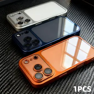 New Luxury Matte Transparent Electroplate Protective Phone Case for iPhone 13 14 15 16 17 Pro Max Plus Air with Lens Protector Shockproof Soft Cover Shockproof Cellphone Accessory