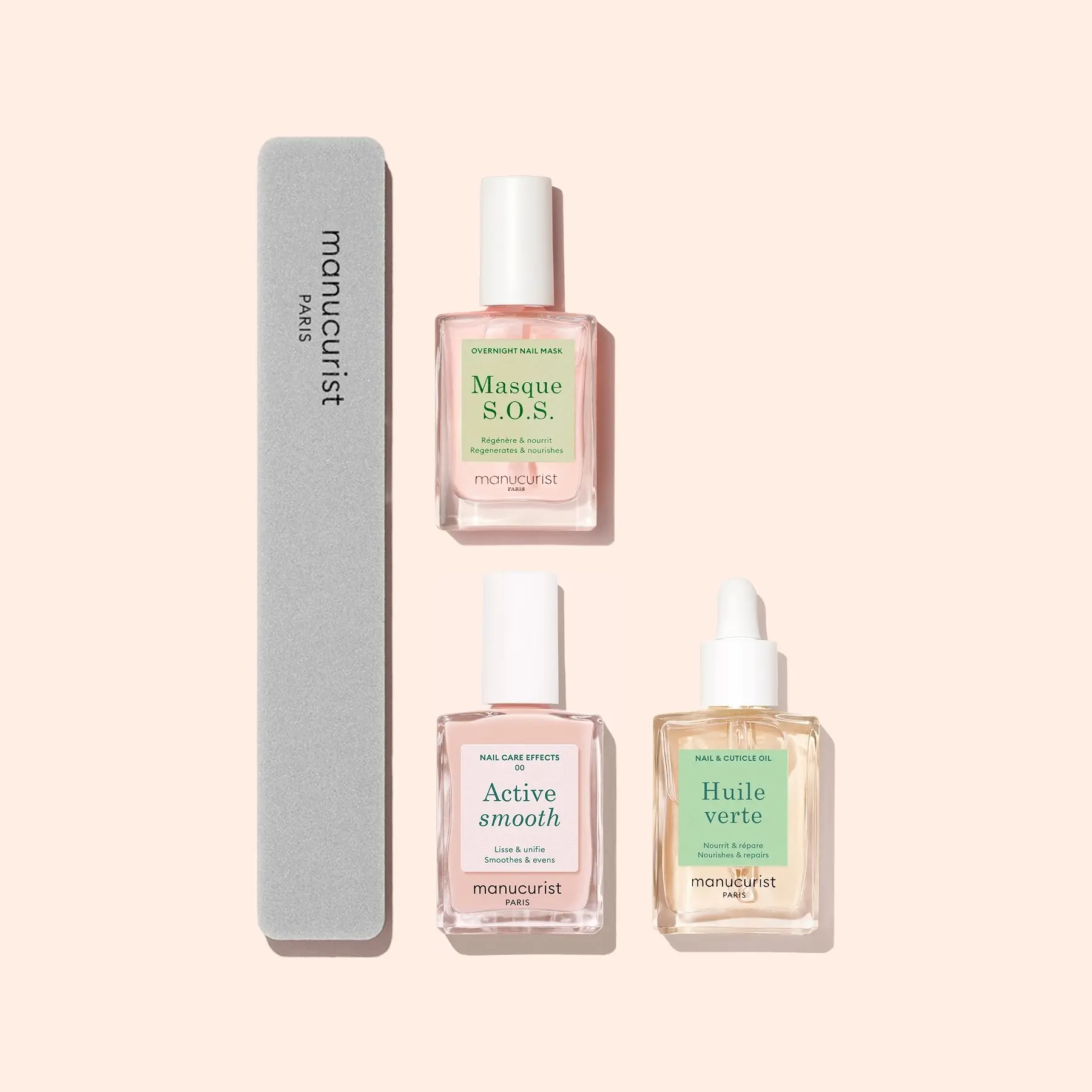 Manucurist Ridged Nail Treatment Routine - Results in 14 Days - Smooths and Strengthens