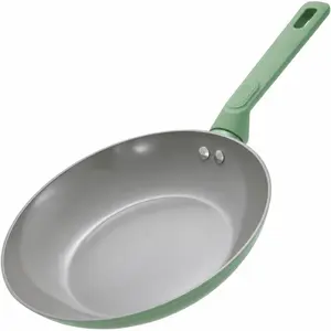 Non Stick Frying Pan Skillet,Egg Pan,Green Omelet Pan,PFOA Free,11 Inch Ceramic frying pan,Induction with  cooktops,non-slip grip.