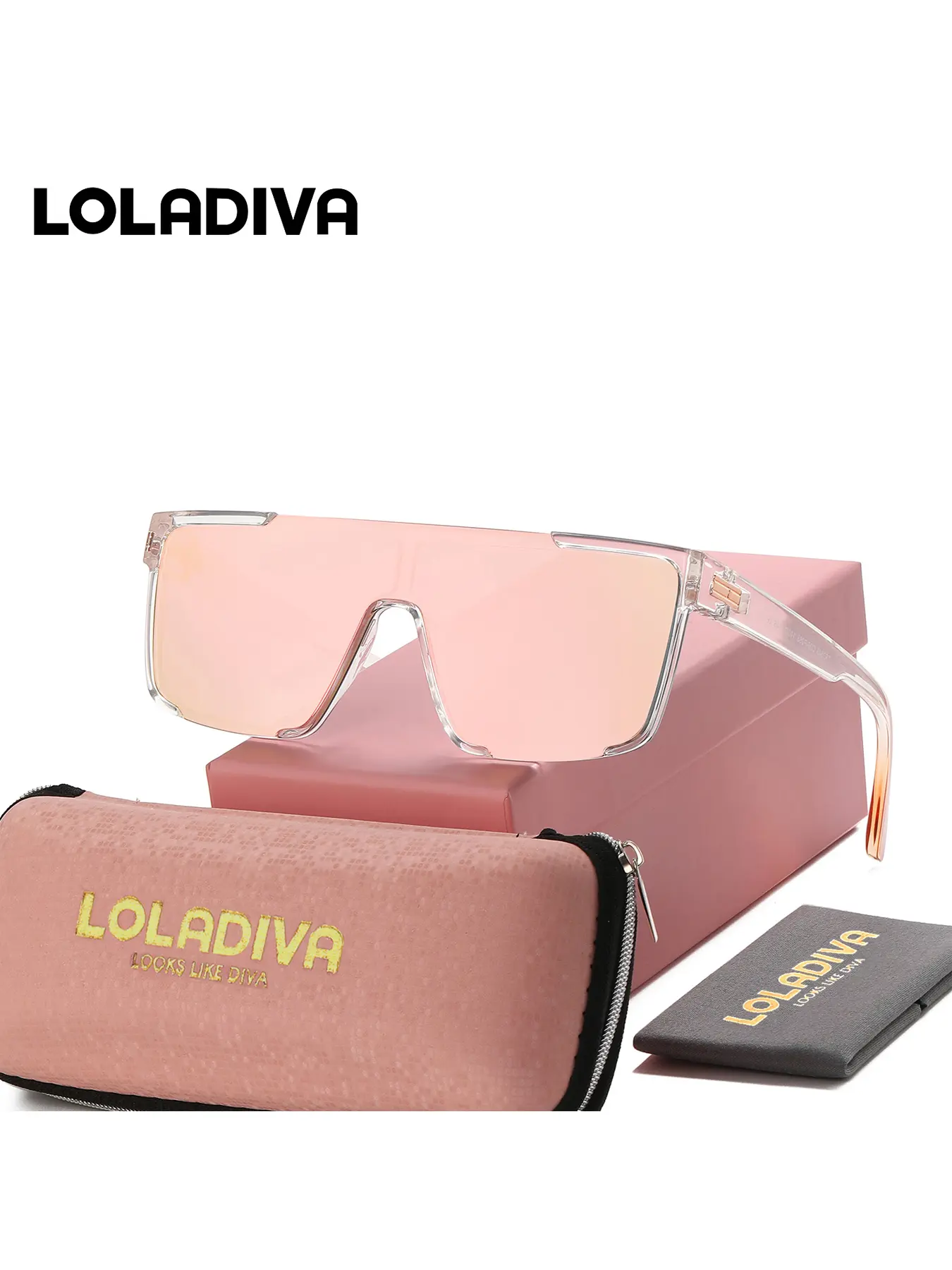 LOLADIVA Unsex Party Friendly Half Frame Sunglasses Cyberpunk Style Alien Frame Sunglasses UV400