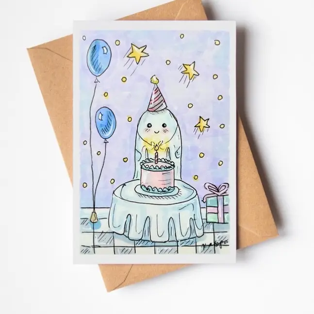 “Ghost Birthday” Postcard